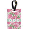 Watercolor Peonies Plastic Luggage Tag - Rectangular w/ Multiple Names