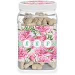 Watercolor Peonies Dog Treat Jar (Personalized)