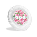 Watercolor Peonies Plastic Party Appetizer & Dessert Plates - 6" (Personalized)
