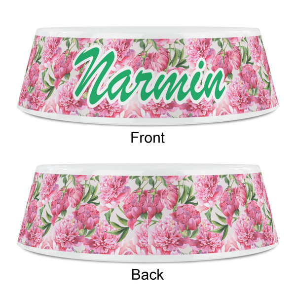 Watercolor Peonies Plastic Pet Bowls - Small - APPROVAL