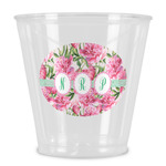 Watercolor Peonies Plastic Shot Glass (Personalized)