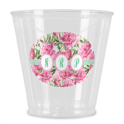Watercolor Peonies Plastic Shot Glass (Personalized)