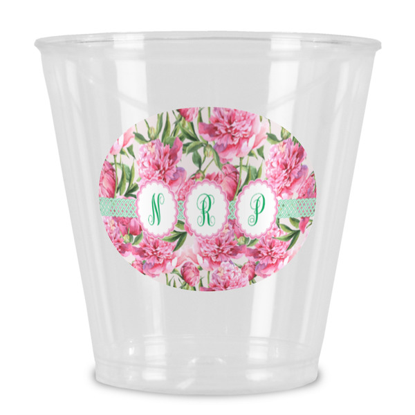 Custom Watercolor Peonies Plastic Shot Glass (Personalized)