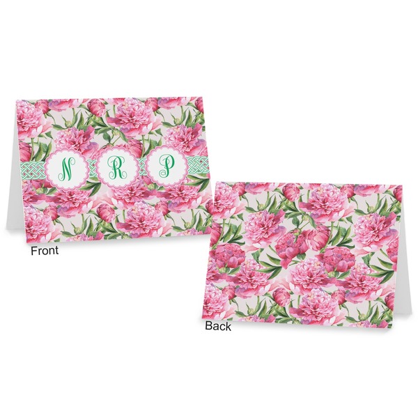 Watercolor Peonies Postcard - Front and Back