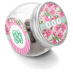 Watercolor Peonies Puppy Treat Jar (Personalized)