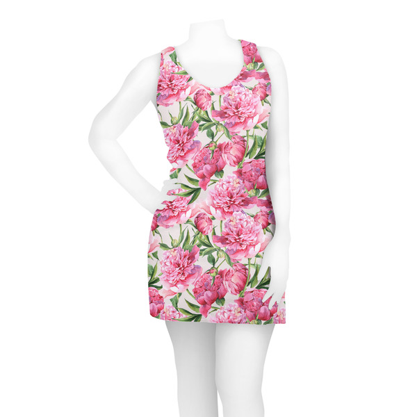 Watercolor Peonies Racerback Dress - On Model - Front