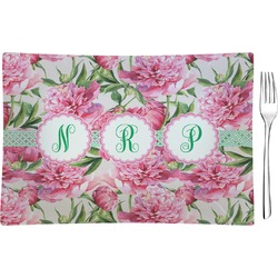 Watercolor Peonies Glass Rectangular Appetizer / Dessert Plate (Personalized)