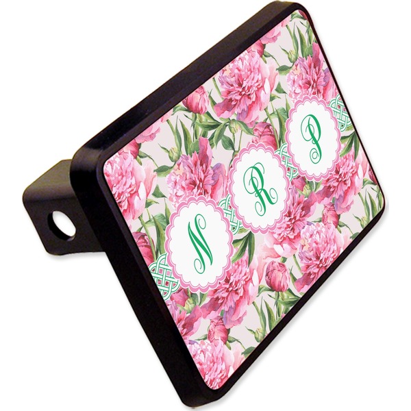 Custom Watercolor Peonies Rectangular Trailer Hitch Cover - 2" (Personalized)