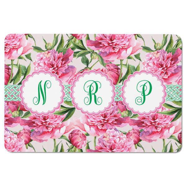 Watercolor Peonies Rectangular Fridge Magnet - FRONT