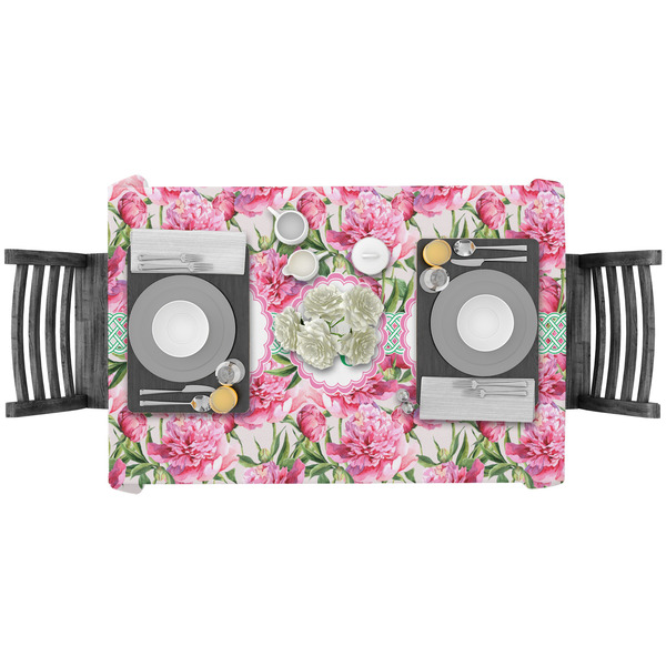Watercolor Peonies Rectangular Tablecloths - LIFESTYLE
