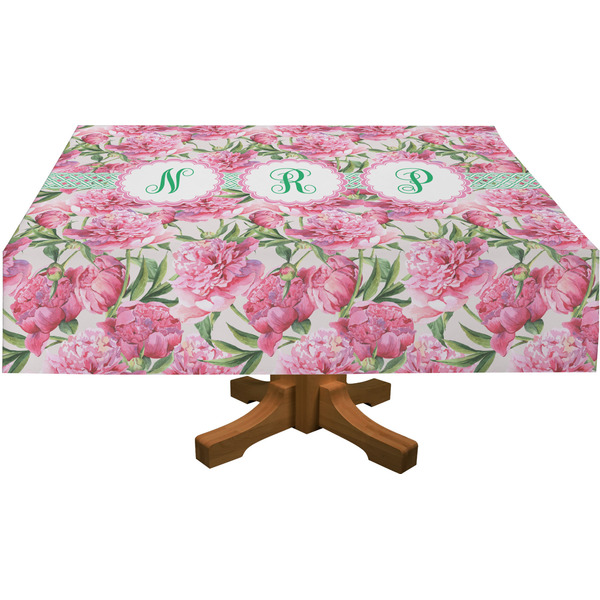 Watercolor Peonies Rectangular Tablecloths (Personalized)