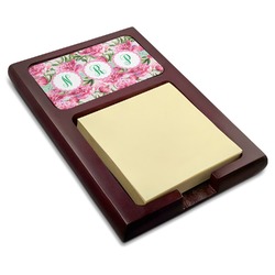 Watercolor Peonies Red Mahogany Sticky Note Holder (Personalized)