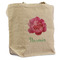 Watercolor Peonies Reusable Cotton Grocery Bag - Front View