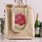 Watercolor Peonies Reusable Cotton Grocery Bag - In Context