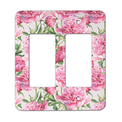 Watercolor Peonies Rocker Style Light Switch Cover - Two Switch