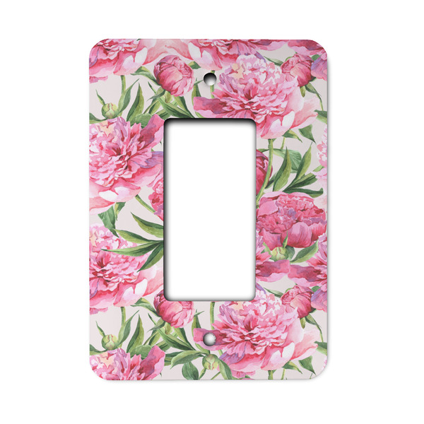 Custom Watercolor Peonies Rocker Style Light Switch Cover