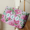 Watercolor Peonies Large Rope Tote - Life Style