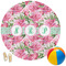 Watercolor Peonies Round Beach Towel (Personalized)