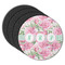 Watercolor Peonies Round Coaster Rubber Back - Main