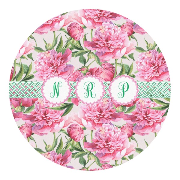Custom Watercolor Peonies Round Decal - Small (Personalized)