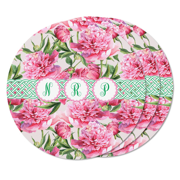 Watercolor Peonies Round Fridge Magnet - THREE