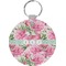 Watercolor Peonies Round Keychain (Personalized)
