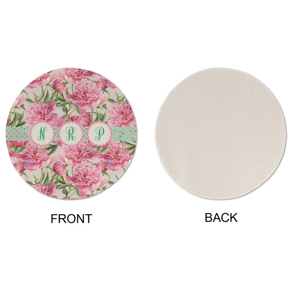 Watercolor Peonies Round Linen Placemats - APPROVAL (single sided)