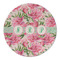 Watercolor Peonies Round Linen Placemats - FRONT (Double Sided)