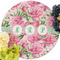 Watercolor Peonies Round Linen Placemats - Front (w flowers)
