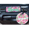 Watercolor Peonies Round Luggage Tag & Handle Wrap - In Context