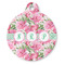 Watercolor Peonies Round Pet ID Tag - Large - Front