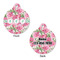 Watercolor Peonies Round Pet Tag - Front & Back