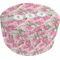 Watercolor Peonies Round Pouf Ottoman (Top)