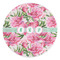 Watercolor Peonies Round Stone Trivet - Front View