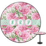 Watercolor Peonies Round Table - 24" (Personalized)