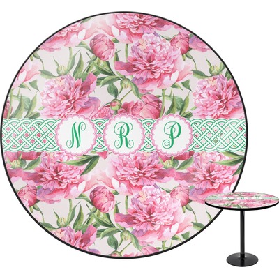 Watercolor Peonies Round Table (Personalized)