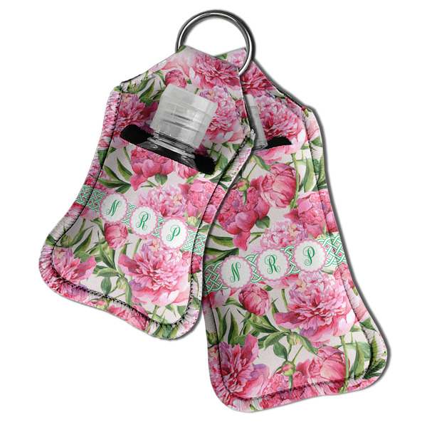 Watercolor Peonies Sanitizer Holder Keychain - Both in Case (PARENT)