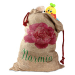 Watercolor Peonies Santa Sack (Personalized)