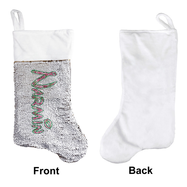 Watercolor Peonies Sequin Stocking - Approval