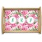 Watercolor Peonies Natural Wooden Tray - Small (Personalized)