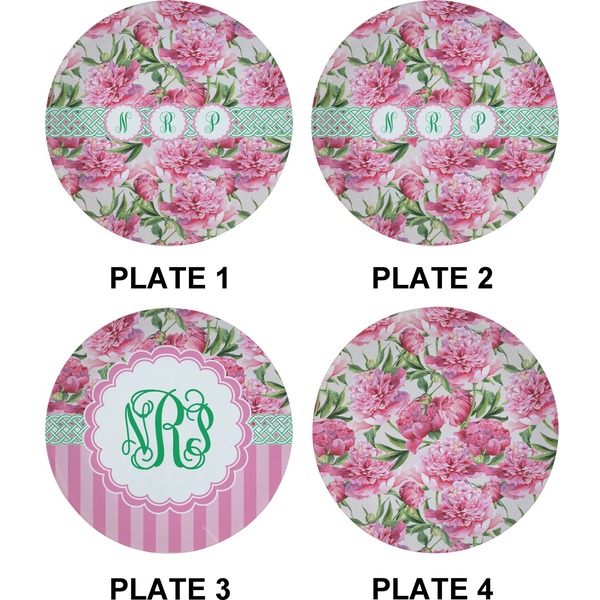 Watercolor Peonies Set of Appetizer / Dessert Plates (Approval)