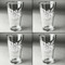 Watercolor Peonies Set of Four Engraved Beer Glasses - Individual View