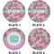 Watercolor Peonies Set of Lunch / Dinner Plates (Approval)