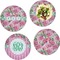Watercolor Peonies Set of Lunch / Dinner Plates