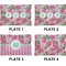 Watercolor Peonies Set of Rectangular Appetizer / Dessert Plates (Approval)