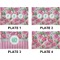 Watercolor Peonies Set of Rectangular Dinner Plates (Approval)