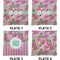 Watercolor Peonies Set of Square Dinner Plates (Approval)