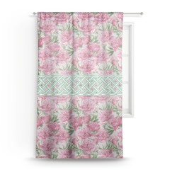 Watercolor Peonies Sheer Curtain