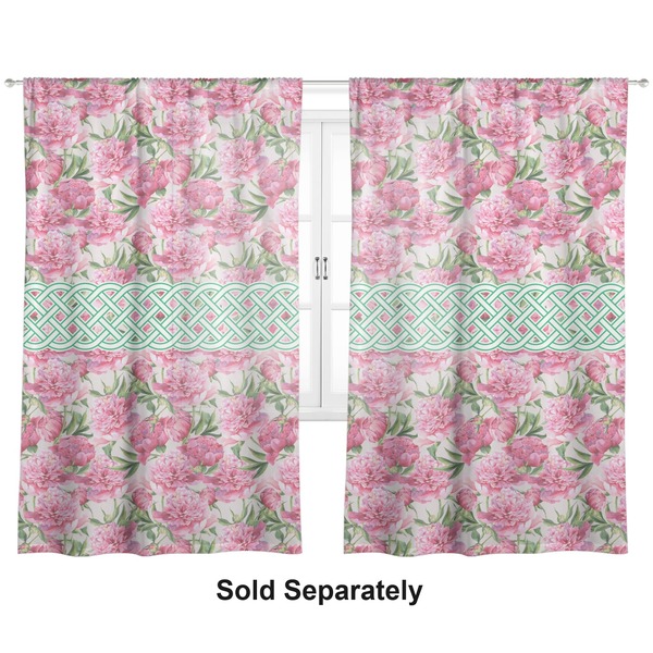 Watercolor Peonies Sheer Curtains