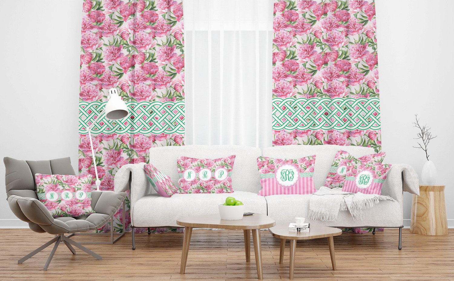 Custom Watercolor Peonies Curtain (Personalized) YouCustomizeIt